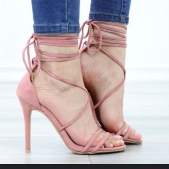 NWOT shoe republic LA faux suede lace up heel - Picture 1 of 7